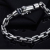 Bracciale da uomo in catena color argento navy con chiusura a fibbia