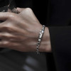 Bracciale da uomo in catena color argento navy con chiusura a fibbia