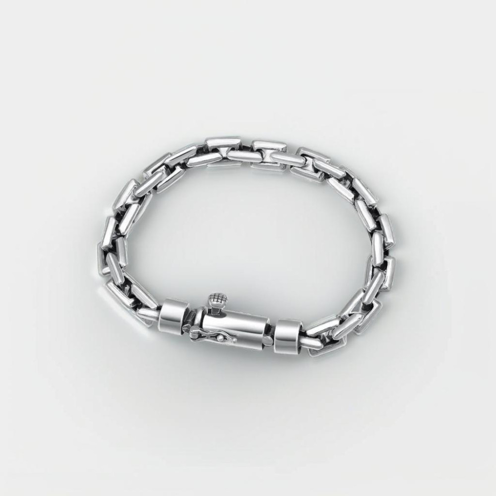 Men's Braided Sterling Silver Cord Chain Bracelet
