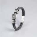 Bracciale in pelle intrecciata con giglio