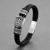 Bracelet cuir tressé fleur de lys