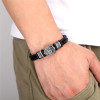 Bracelet cuir tressé fleur de lys