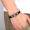 Bracelet cuir tressé fleur de lys