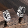 Men's Sterling Silver Roman numerals Hoop Earrings