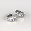 Men's Sterling Silver Roman numerals Hoop Earrings