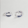Men's silver onyx hoop earrings
