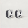 Zilveren onyx oorringen voor heren