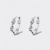 Men's Sterling Silver navy chain Hoop Earrings - pair