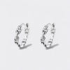 Men's Sterling Silver navy chain Hoop Earrings - pair