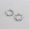 Boucles d'oreille argent homme femme creoles chaine marine cisele - paire