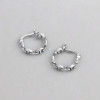 Boucles d'oreille argent homme femme creoles chaine marine cisele - paire