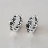 Boucles d'oreille argent tresse pentacle homme femme creoles punk star