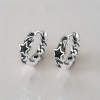 Boucles d'oreille argent tresse pentacle homme femme creoles punk star