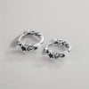 Boucles d'oreille argent tresse pentacle homme femme creoles punk star