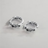 Boucles d'oreille argent tresse pentacle homme femme creoles punk star