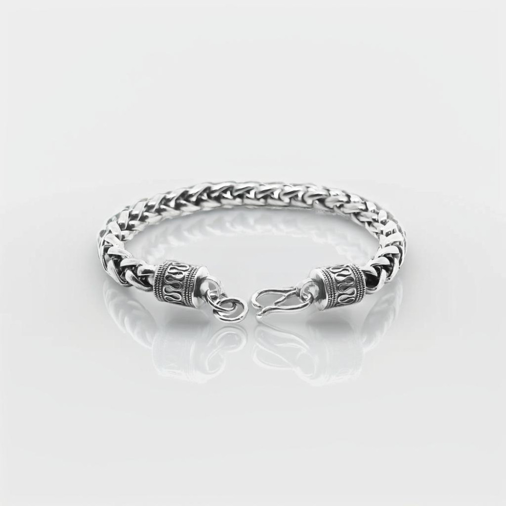 Men's Sterling Silver Braided Chain Bracelet