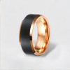 Anillo de hombre de tungsteno negro mate con pincel para grabar