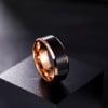 Bague homme anneau noir tungstene mat brosse a agraver