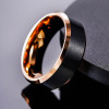 Bague homme anneau noir tungstene mat brosse a agraver