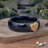 Anello da donna in ceramica nera con cuore in zirconio