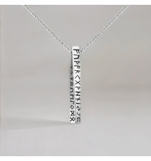Pendentif celtique barre runes vikings acier
