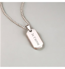 Pendentif acier plaque militaire Dogtag personnalisable
