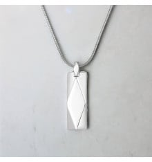 Faceted Steel Bar Pendant – Custom Engraving Included