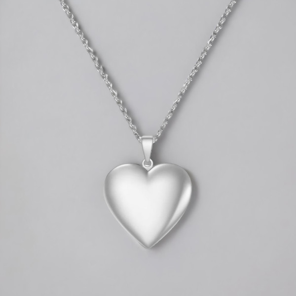 Collana con ciondolo minimalista a forma di cuore in acciaio