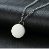 Men's Polished Stainless Steel round plaque secret box Custom Engraving Necklace Pendant