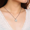 Pendentif personnalise homme collier Acier rond ecrin secret a graver personnaliser