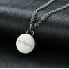 Men's Polished Stainless Steel round plaque secret box Custom Engraving Necklace Pendant
