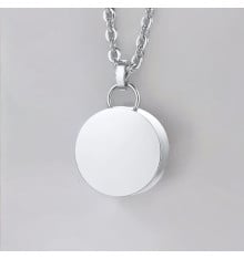 Pendentif Photo Rond en Acier Inoxydable – Compartiment secret et gravure personnalisée offerte