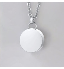 Round Photo Pendant in Stainless Steel – Hidden Compartment and Free Personalized Engraving