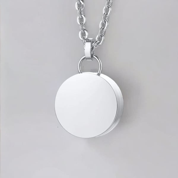 M Pendentif personnalise homme collier Acier rond ecrin secret a graver personnaliser