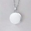 Men's Polished Stainless Steel round plaque secret box Custom Engraving Necklace Pendant