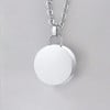 Pendentif personnalise homme collier Acier rond ecrin secret a graver personnaliser