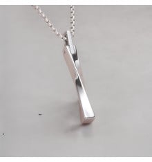 Customizable Tungsten Twisted Bar Pendant