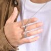 Pendentif barre torsadée tungstène personnalisable