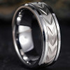 Men's Ring Tungsten Ring Groove Tire Cog Design