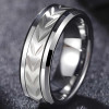 Anello da uomo in tungsteno con scanalatura per pneumatici, design a ingranaggio