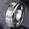 Bague homme anneau tungstene rainure pneu rouage design