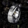 Anello da uomo in tungsteno con scanalatura per pneumatici, design a ingranaggio