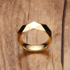 Bague homme alliance multifacette tungstene plaque or a graver