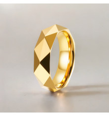 Bague tungstène facettée personnalisable