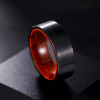 Bague tungstène brossée bois personnalisable
