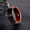 Bague tungstène brossée bois personnalisable