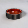 Bague tungstène brossée bois personnalisable