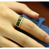 Anello da uomo personalizzato con scanalatura per spazzola in tungsteno nero