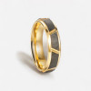 Bague personnalisee homme anneau tungstene noir brosse rainure