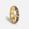 Bague personnalisee homme anneau tungstene noir brosse rainure